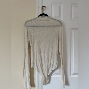 Free People Cream Long Sleeve Women's Bodysuit